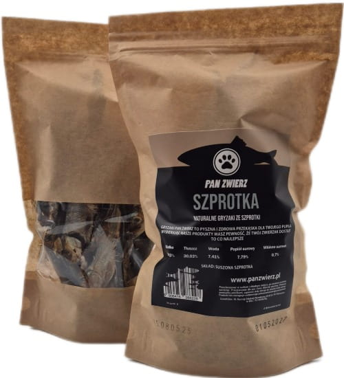 Szprotka 180g naturalny gryzak dla psa - opakowanie