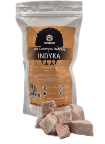 Liofilizowane smaczki z indyka 70g dla psa i kota - opakowanie
