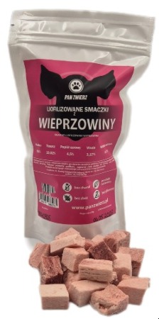 Liofilizowane smaczki z wieprzowiny 70g dla psa i kota - zdjęcie główne